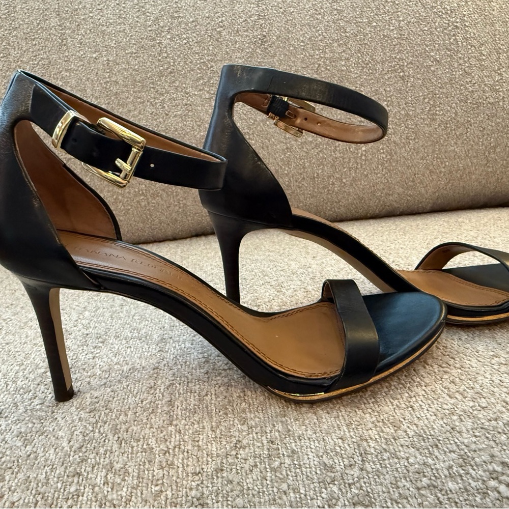 Banana Republic Black Strappy Heels